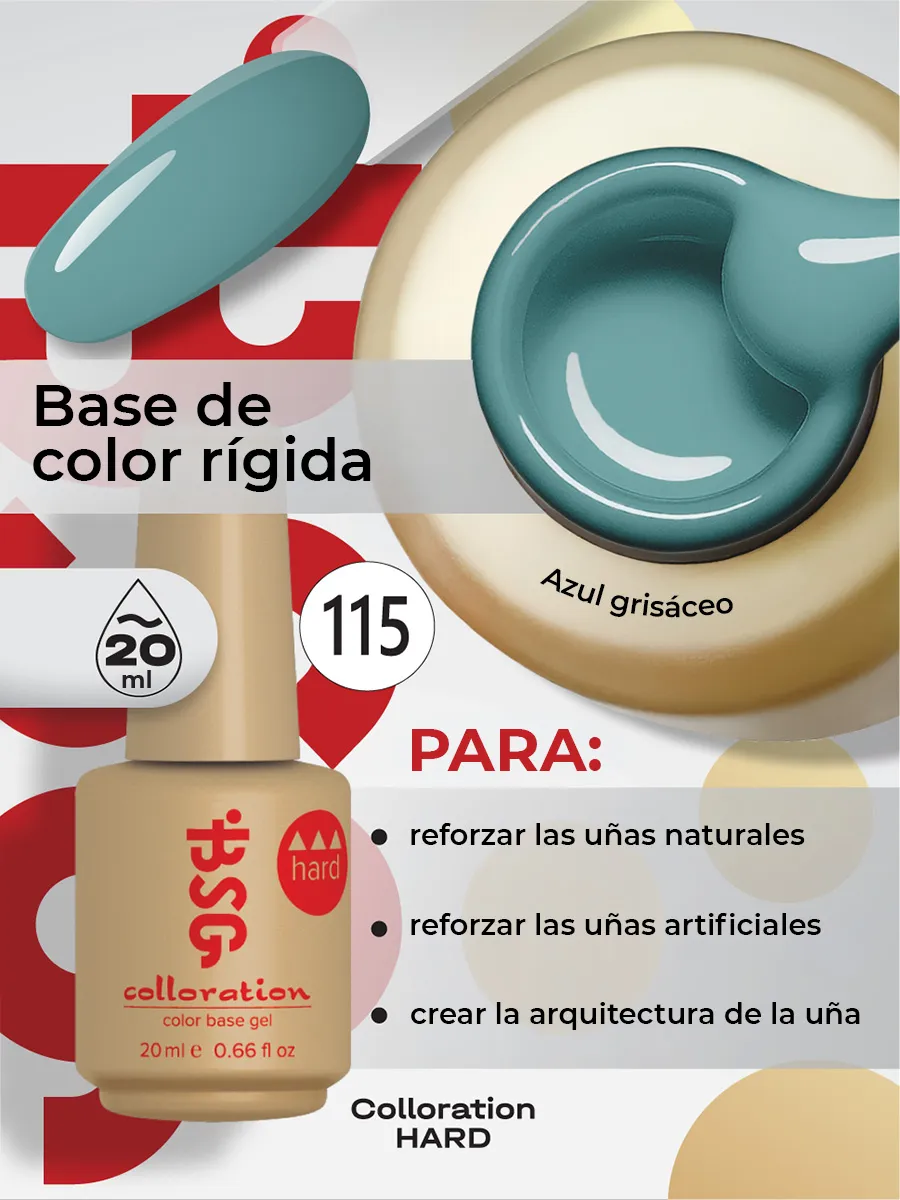 BSG Color Base Hard 115 Dusty Teal – Verde Azulado Empolvado 20 ml