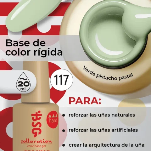 BSG Color Base Hard 117 Olive Mist – Verde Oliva Suave, 20 ml