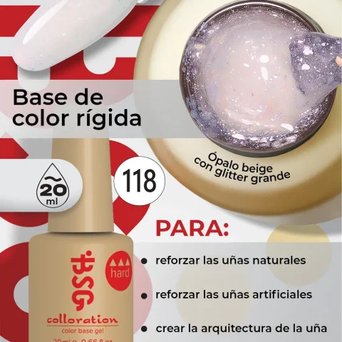 BSG Color Base Hard 118 Lavender Confetti – Lavanda con Confeti, 20 ml