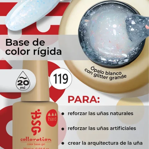 BSG Color Base Hard 119 Lavender Confetti – Lavanda con Confeti, 20 ml