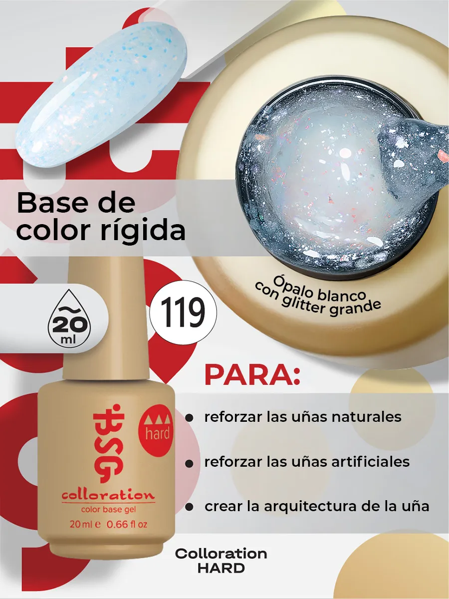 BSG Color Base Hard 119 Lavender Confetti – Lavanda con Confeti, 20 ml