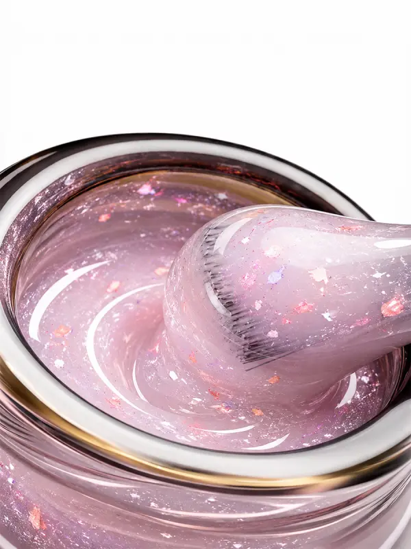 BSG Color Base Hard 120 Rose Petal Confetti – Rosa Pétalo con Confeti, 20 ml - Imagen 2