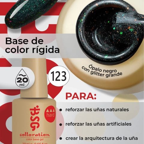BSG Color Base Hard 123 Cosmic Confetti – Confeti Cósmico, 20 ml