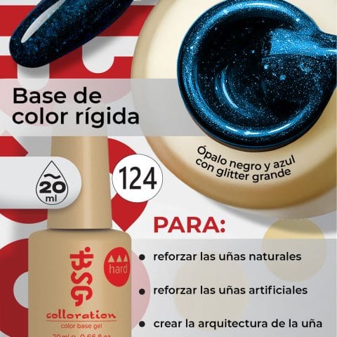 BSG Color Base Hard 124 Midnight Stardust – Polvo de Estrellas de Medianoche, 20 ml