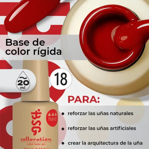 BSG Color Base Hard 18 Classic Ruby – Rojo Rubí Clásico, 20 ml