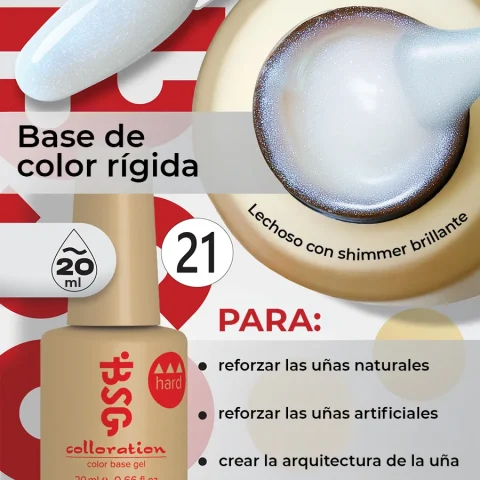 BSG Color Base Hard 21 Pearl Champagne – Champán Perlado, 20 ml