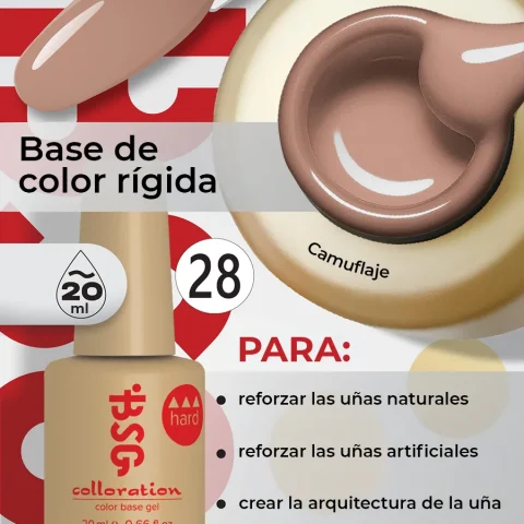 BSG Color Base Hard 28 Toffee Nude – Nude Caramelo, 20 ml
