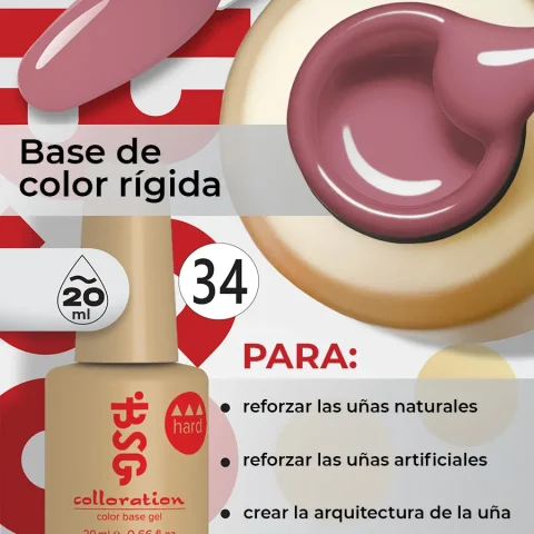 BSG Color Base Hard 34 Rosewood – Rosa Palo, 20 ml