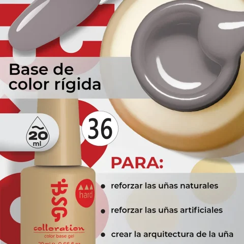 BSG Color Base Hard 36 Smoky Taupe – Topo Ahumado, 20 ml