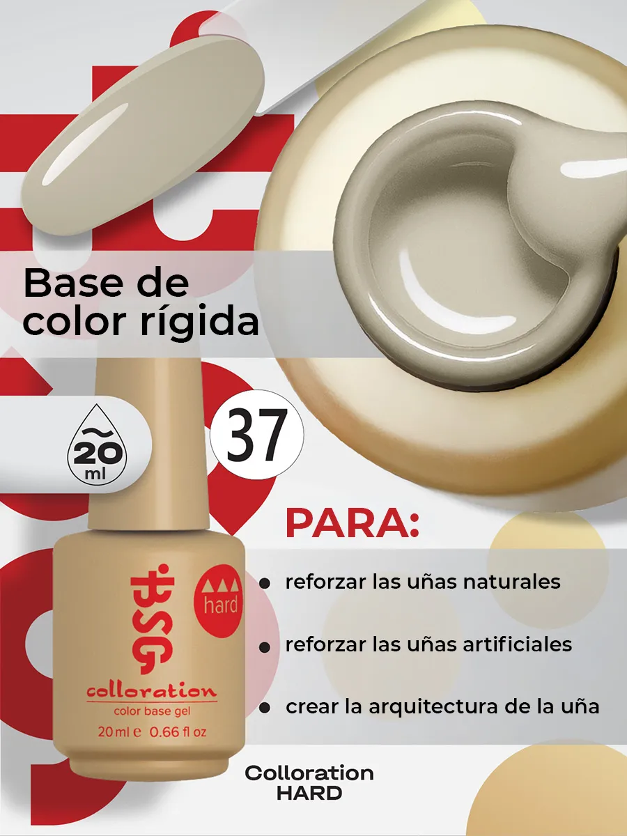 BSG Color Base Hard 37 Oat Milk – Beige Avena Lechoso, 20 ml