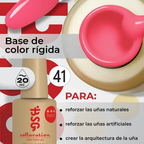 BSG Color Base Hard 41 Watermelon Pink – Rosa Sandía, 20 ml