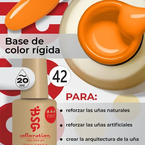 BSG Color Base Hard 42 Tangerine Glow – Naranja Mandarina, 20 ml