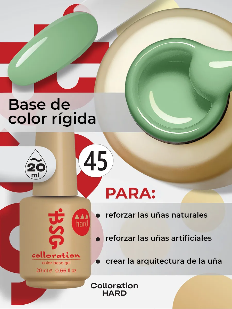 BSG Color Base Hard 45 Mint Green – Verde Menta, 20 ml