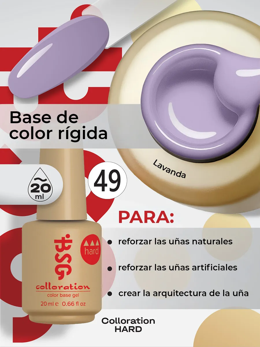 BSG Color Base Hard 49 Lavender Milk – Lavanda Lechoso, 20 ml
