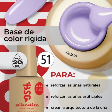 BSG Color Base Hard 51 Lilac Bloom – Lila Floral, 20 ml