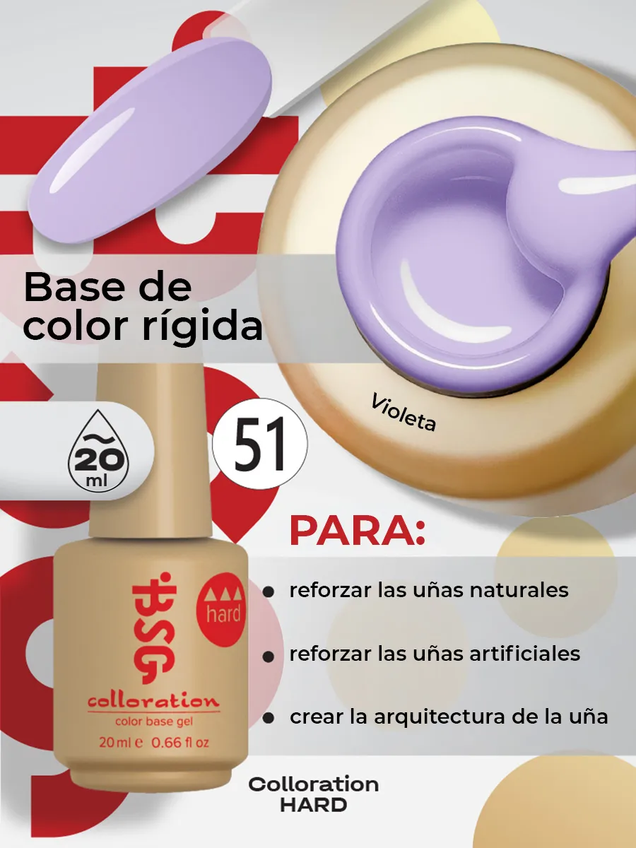 BSG Color Base Hard 51 Lilac Bloom – Lila Floral, 20 ml