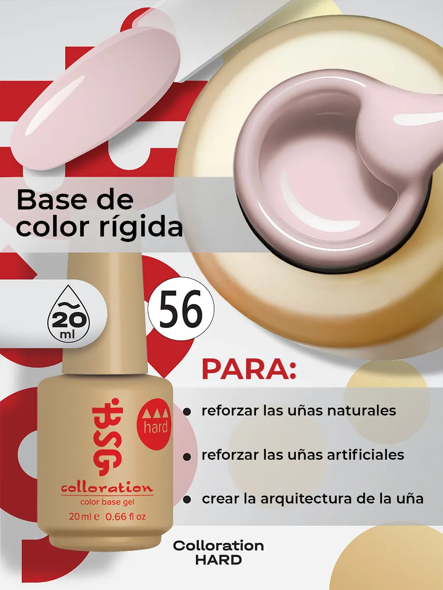 BSG Color Base Hard 56 Petal Nude – Nude Pétalo, 20 ml