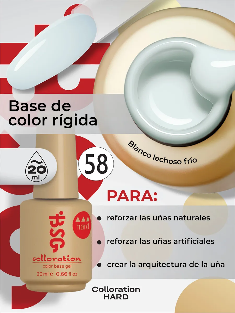BSG Color Base Hard 58 Seafoam Mist – Verde Espuma de Mar, 20 ml