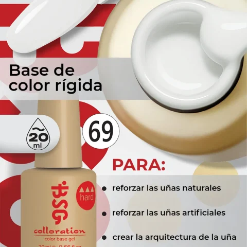 BSG Color Base Hard 69 Porcelain White – Blanco Porcelana, 20 ml