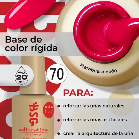 BSG Color Base Hard 70 Raspberry Red – Rojo Frambuesa, 20 ml