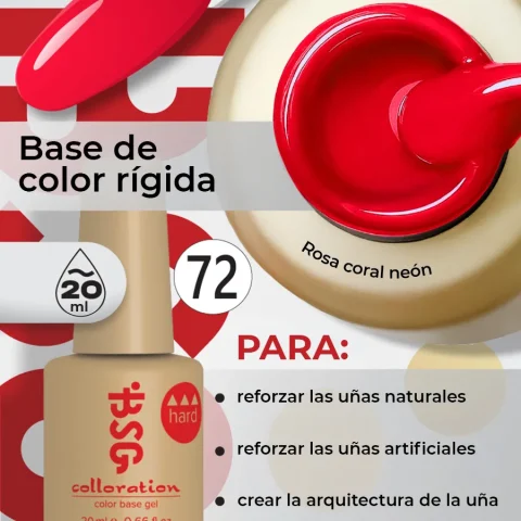BSG Color Base Hard 72 Candy Apple Red – Rojo Manzana Caramelizada, 20 ml