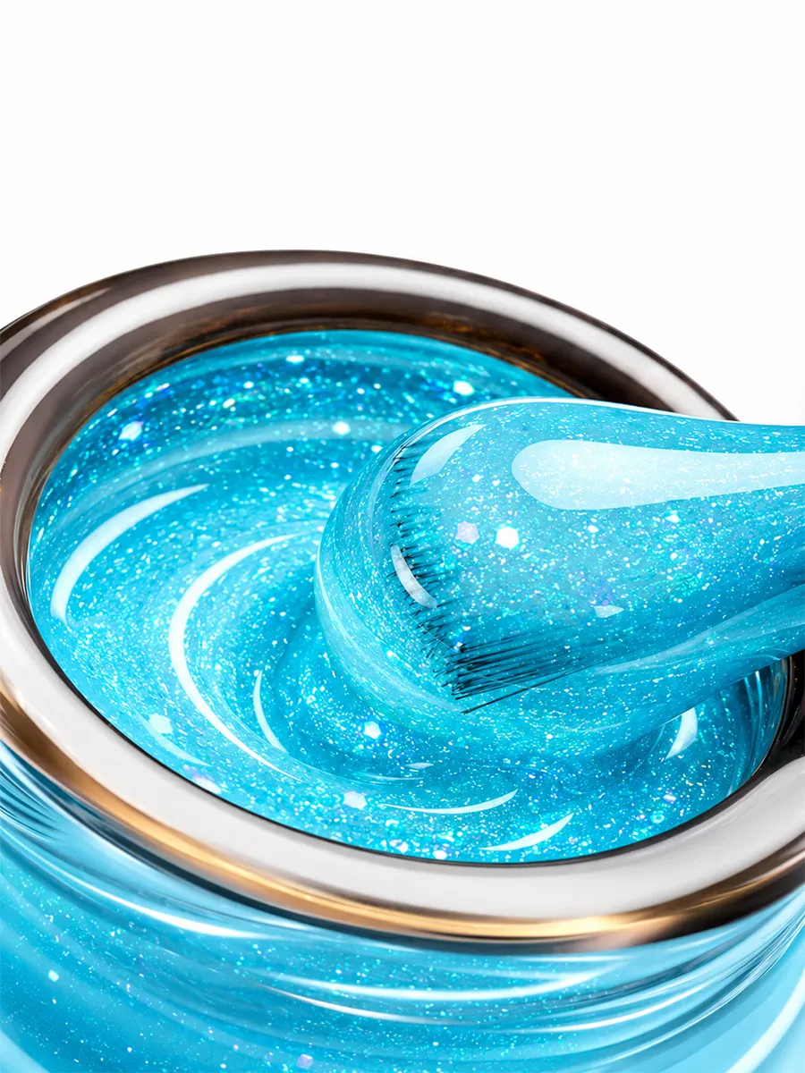 BSG Color Base Hard 92 Aqua Confetti – Azul Agua con Confeti, 20 ml - Imagen 2