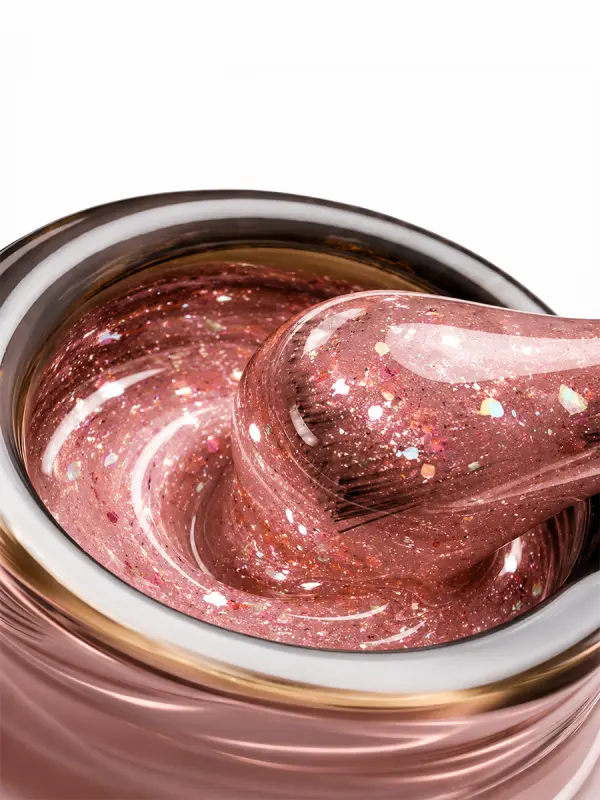 BSG Color Base Hard 95 Rose Gold Confetti – Oro Rosa con Confeti, 20 ml - Imagen 2