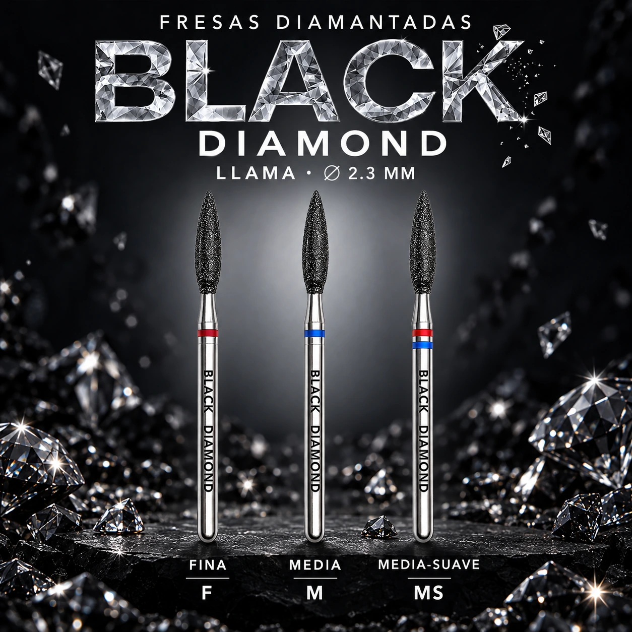 Magic Bits BLACK DIAMOND Fresa de Diamante Llama  2,3 mm