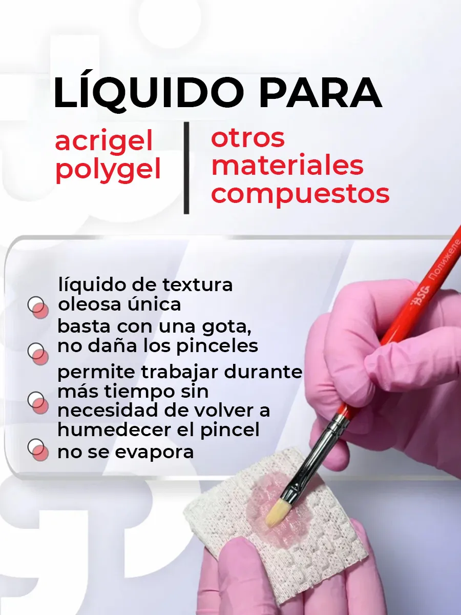 BSG Polygel Liquid – Líquido para Polygel, Acrygel y Geles de Construcción, 50 ml - Imagen 2